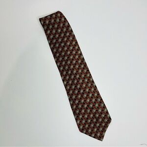 Giorgio Armani Brown / Orange Geometric Classic Silk Tie